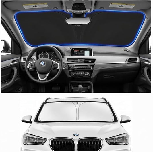 Custom Fit Windshield Sun Shade for BMW X1 E84 2016-2026 | Custom Fit Windshield Cover, Blocks UV Rays, Double-Layer Heat Shield, Durable Frame, Easy Fold & Storage