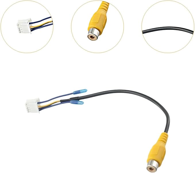 Car Stereo Radio RCA Plug, Accessories Wear Resistant Car RCA Reversing Rear View Cable Adaptor