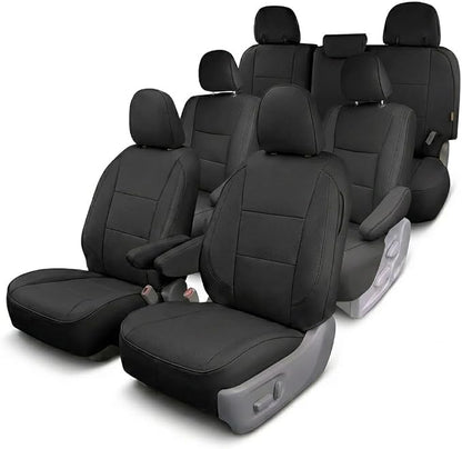 FH Group Custom Fit Car Seat Covers Specifically Made for 2011-2020 Toyota Sienna 7 Passenger, Car Seat Cover Full Set, Automotive Seat Covers in Black Faux Leather, Waterproof and Washable