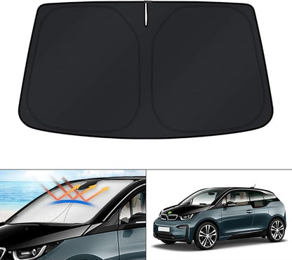 KUST Windshield Sun Shade for BMW i3 2014-2022 Accessories Window Sunshade Sun Visor Protector Foldable Blocks UV Rays Keep Your Car Cooler