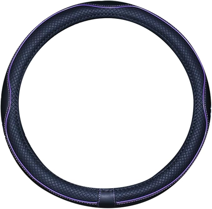 Mayco Bell Small Size Steering Wheel Cover Anti-Slip,Safety,Soft,Breathable,Durable,Full Surround,Comfortable Grip Microfiber Leather (14-14.25 inch, Black Purple)