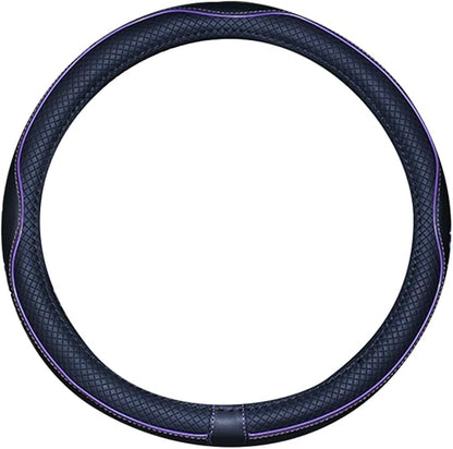 Mayco Bell Large Size Steering Wheel Cover Anti-Slip,Safety,Soft,Breathable,Durable,Full Surround,Comfortable Grip Microfiber Leather (15.5-16 inch, Black Purple)