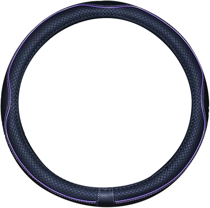 Mayco Bell Universal Standard Size Steering Wheel Cover Anti-Slip,Safety,Soft,Breathable,Durable,Full Surround,Comfortable Grip Microfiber Leather (14.5-15 inch,Black Purple)