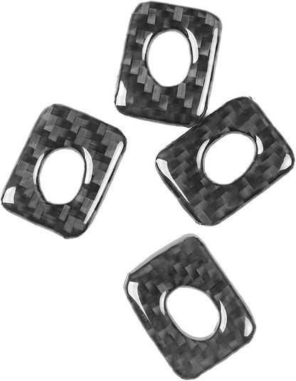 Premium Carbon Fiber Compatible with Ford Edge 2011-2014 2012 2013 SEL/Limited/SE/Sport Accessories Car Inner Door Lock Pin Rings Frame Cover Interior Trim Sticker Decal Black 4PCS