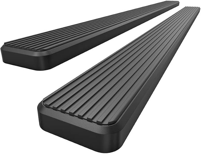APS Running Boards 5-inch Black Compatible with Ford F150 2015-2026 Regular Cab & F-250 F-350 Super Duty 2017-2026 Stainless Steel (Nerf Bars Side Steps Side Bars)