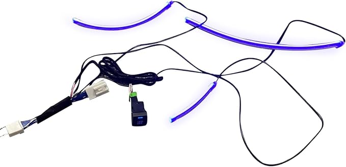 HIGH FLYING 2019-2025 for Toyota RAV4 Center Console Dashboard LED Light Strip with On+Off Switch 3pcs Car Interior Accessories (Blue)