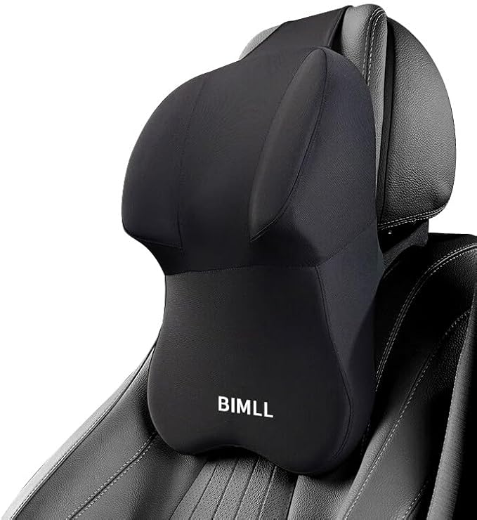 Car Neck Pillow, Ergonomic Memory Foam Headrest Pillow, Increase and Widen, Soft Against the Skin and Breathable, Alleviate Various Cervical Spine Issues Caused by Long-Distance Driving (Black)