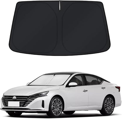 Custom Fit Windshield Sun Shade for Nissan Altima 2019-2026 | Custom Fit Windshield Cover, Blocks UV Rays, Double-Layer Heat Shield, Durable Frame, Easy Fold & Storage