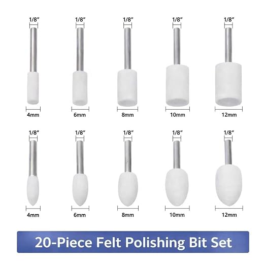 Buffing Wheel Polishing Bits for Dremel Tool Accessories Aluminum Resin Metal Watch Polishing Kit Buffing Pads for Drill Rotary Tool Accessories Sanding Bits Wheel Polish 1/8 Inch Shank