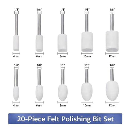 Buffing Wheel Polishing Bits for Dremel Tool Accessories Aluminum Resin Metal Watch Polishing Kit Buffing Pads for Drill Rotary Tool Accessories Sanding Bits Wheel Polish 1/8 Inch Shank