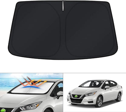 KUST Windshield Sun Shade for Nissan Versa Accessories 2020-2024 2025 2026 Sunshade Window Sun Visor Protector Foldable Blocks UV Rays Keep Your Car Cooler