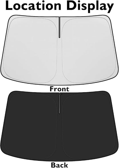 BIBLOZ Car Windshield Sun Shade for Toyota Sienna 2021-2025 2026 Accessories Foldable PET Sunshade Keeps The Car Cool Inside
