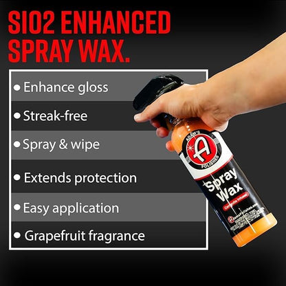 Adam's Polishes Spray Wax Gallon - Premium Infused Carnauba Car Wax Spray For Shine, Polish & Top Coat Paint Protection | Car Wash Enhancer & Clay Bar Lubricant | Car Boat Motorcycle RV Detailing