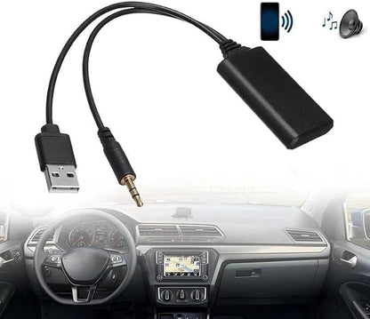 Bluetooth Audio Adapter Auto Aux 3.5mm Car USB Receiver Cable for Speaker Music