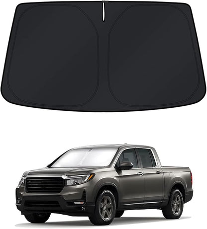 KUST Windshield Sun Shade for Honda Ridgeline Accessories 2017-2025 2026 Window Shade Sun Visor Cover Foldable Blocks UV Rays Keep Your Car Cooler