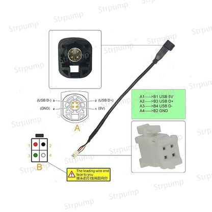 4Pin Car USB Adapter Plug Connector Cable for VW Skoda Octavia RCD 510 310 300 Retain Original USB for Android Radio