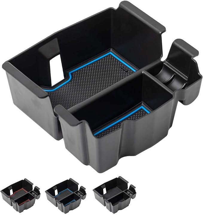 EDBETOS Center Console Organizer Tray Compatible with Jeep Wrangler JL/JLU 2018-2023 2024 2025 2026 and Gladiator JT Truck 2020-2026 Insert Accessories - Won't Covers the light inside (Blue Trim)