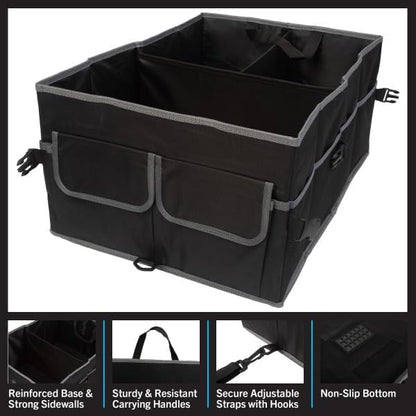 Stalwart Car Organizer - Collapsible Car Storage Box - Trunk Organizer for SUV, Truck, or Sedan with Waterproof Bottom Liner