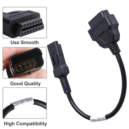 AntiBreak 4pin 4 pin Ducati OBD Motor Cable obd2 obdii Motorcycle Adapter Engine Fault Diagnosis and Detector Fits for 4pin Motorcycles usd for Ducati Multistrada Motorrad