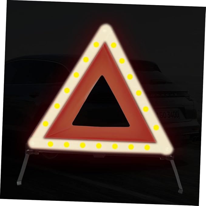 Healifty 1pc Car Safety Triangle Warning Sign Roadside Hazard Alert Road Safety Kit Triangle Road Sign for Vehicle