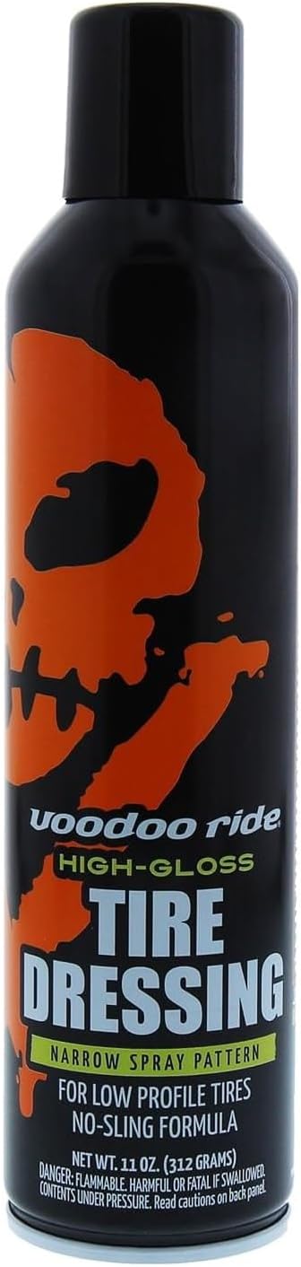 Cobra-Tek Voodoo Ride High-Gloss Tire Dressing, 11 oz. (VR7705) - Long-Lasting Shine, Protective Barrier, No-Sling Formula, Self-Leveling, Narrow Spray Pattern