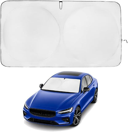 Windshield Sun Shade | Compatible for Volvo S60 (2019-2025) | Certified 99.87% UVB & 99.02% UVA Car Sun Shade. Award Winning Sunshade - Patented Technology | Car Shades by Kinder Fluff