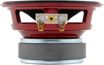 DS18 PRO-X4.4BM Loudspeaker - 4", Midrange, Red Aluminum Bullet, 200W Max, 100W RMS, 4 Ohms - Premium Quality Audio Door Speakers for Car or Truck Stereo Sound System (1 Speaker)