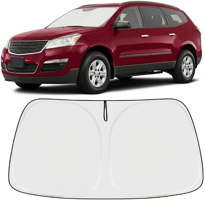 Proadsy 2026 Upgrade Front Windshield Sun Shade Foldable Sunshade Protector Custom Fit 2018-2023 Traverse LS, LT, RS, Redline, Premier, High Country SUV Accessories