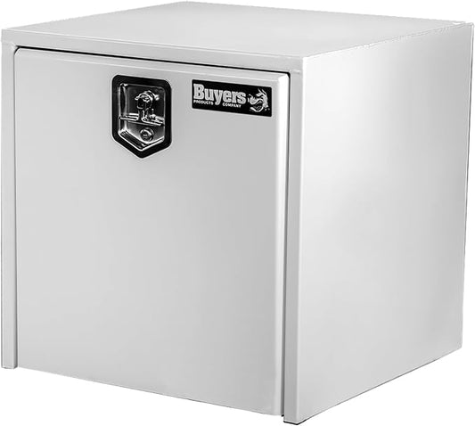 Buyers Products 1704400 White Steel Underbody Truck Tool Box, 24 x 24 x 24, Made in USA, 14 Ga Steel, Locking Stainless Latch, Weather-Resistant, Powder-Coated, Secure Storage for Work Trucks