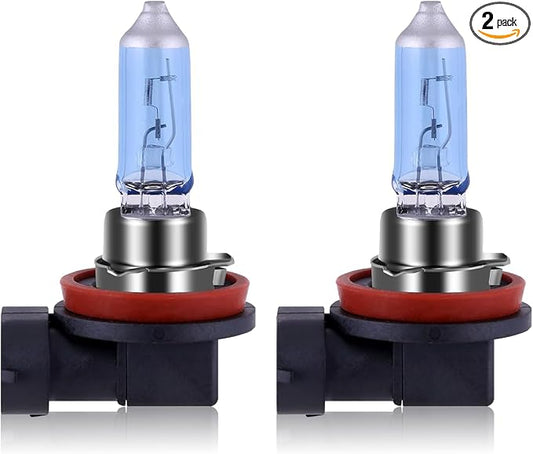 NEWBROWN H8 Bulb H8 Halogen fog light bulb 5000K Super White Light Long Life Replacement PGJI9-1 12V/35W (H8, 2 Pack)