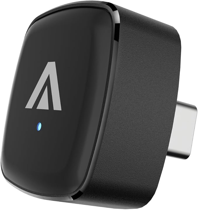 Type-C 2-in-1 Wireless CarPlay & Android Auto Adapter, Metal USB-C Mini Plug & Play Car Play Dongle, Converts Factory Wired Connection to Wireless for Car 2016+, OTA, No Lag for iPhone & Android Phone