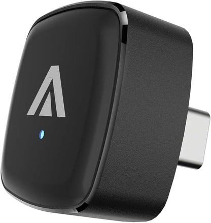Type-C 2-in-1 Wireless CarPlay & Android Auto Adapter, Metal USB-C Mini Plug & Play Car Play Dongle, Converts Factory Wired Connection to Wireless for Car 2016+, OTA, No Lag for iPhone & Android Phone