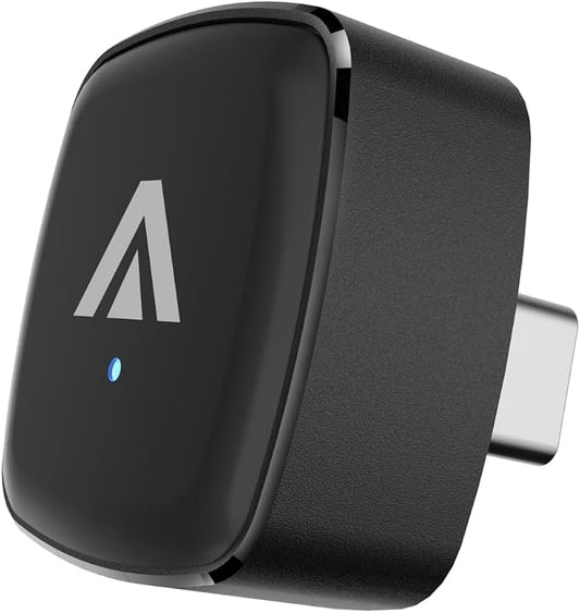 Type-C 2-in-1 Wireless CarPlay & Android Auto Adapter, Metal USB-C Mini Plug & Play Car Play Dongle, Converts Factory Wired Connection to Wireless for Car 2016+, OTA, No Lag for iPhone & Android Phone