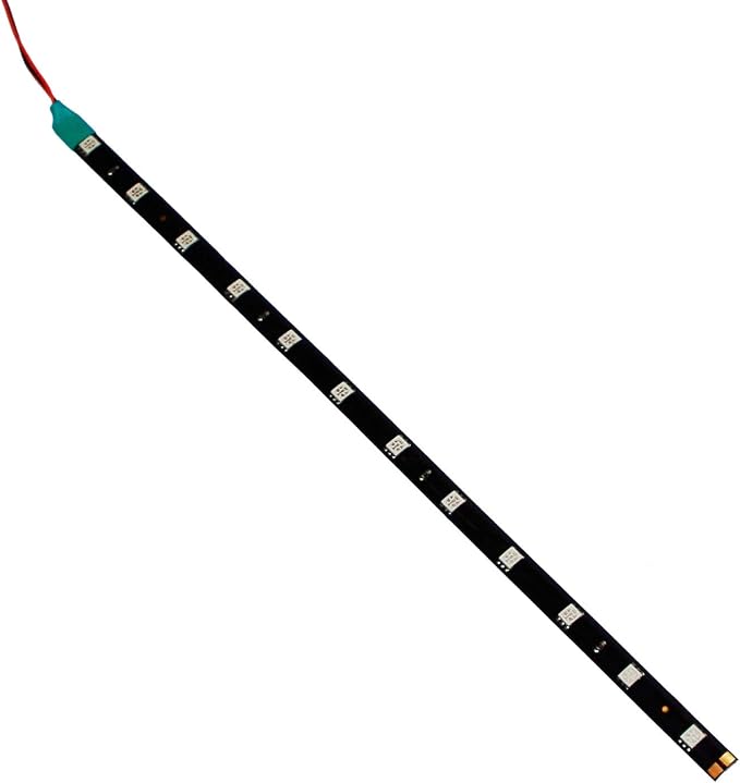 DC 12V Waterproof 1Ft 12 LED Strip Underbody Light with 6 inches Wires for Motor (Green,Pack of 6)