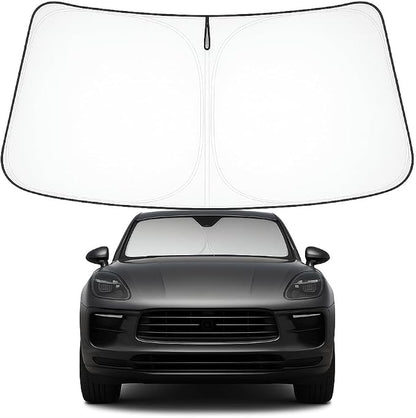 Proadsy Front Windshield Sun Shade Foldable Sunshade Protector for 2014-2025 2026 Porsche Macan SUV Sun Visor Blocks UV Rays Keep Car Cooler Accessories