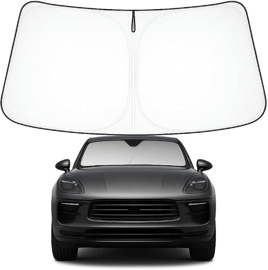Proadsy Front Windshield Sun Shade Foldable Sunshade Protector for 2014-2025 2026 Porsche Macan SUV Sun Visor Blocks UV Rays Keep Car Cooler Accessories