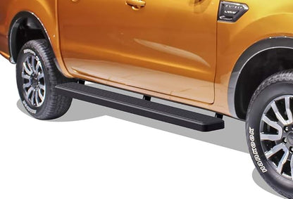 APS Running Boards (Nerf Bars Side Steps Step Bars) Compatible with Ford Ranger 2019-2026 SuperCrew Cab 4-Door (Stainless Steel Black Powder Coated 6 inches)
