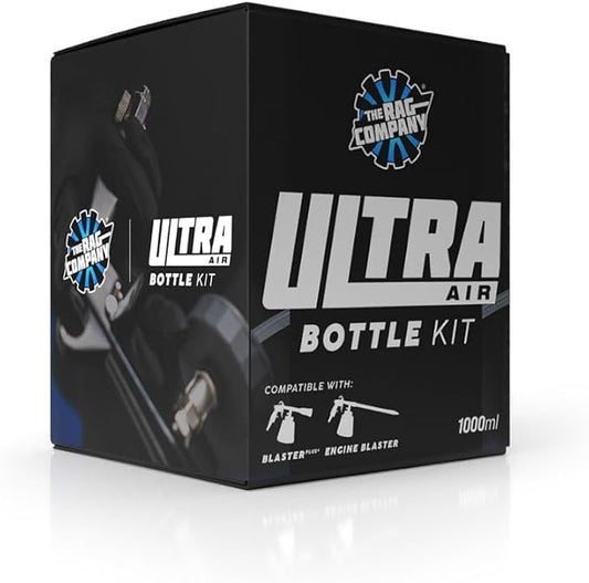 The Rag Company - ULTRA Air Tool Bottle Kit - High-Impact Replacement/Storage Bottle; Lid with Seal; Weighted Silicone Pickup Tube; and 10 Bottle Label Stickers for Contents