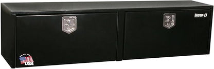 Buyers Products 1702325 Black Steel Underbody Truck Tool Box – 18 x 18 x 72 Inch - Truck Bed & Underbelly RV Storage Box, Locking T-Latch, Weather-Resistant, Heavy-Duty Flatbed Job Box, Made in USA