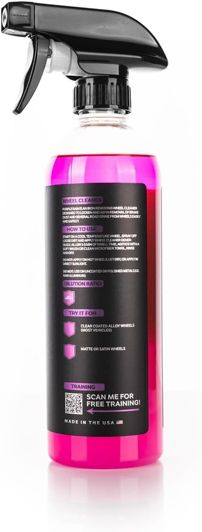 Purple Rain Wheel Cleaner - Breaks Down Iron, Brake Dust, Road Grime, & More | Low-Odor Formula - 16 oz