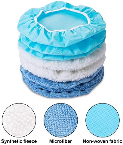 20 Pieces Car Orbital Buffer Polisher Pad Bonnet Microfiber Max Bonnet Polishing Buffing Pad Cover(7-8 Inches)