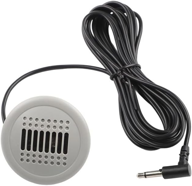 3.5mm Wired Car Audio Microphone, with 300cm Extension Cable, for Compatible for Android Navigation Radio, for BMW for Mercedes-Benz for Skoda for Multivan ABS Shell Gray