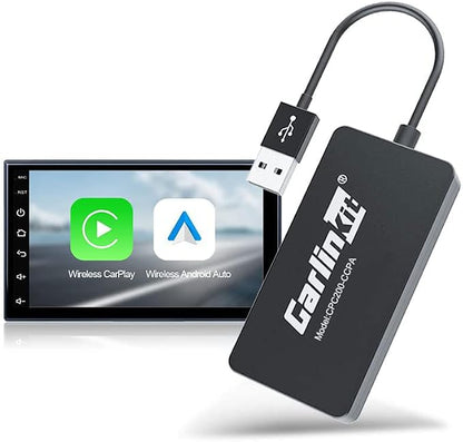 Carlinkit Wireless CarPlay USB Adapter Only Compatible with Android car radios. only for Android Version 4.4.2 or Above. APK Must be Successfully Installed Before use. Model:CPC200-CCPA