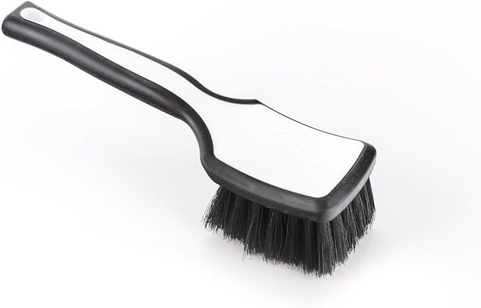 Detail Factory - ProGrip Interior Scrub Brush - Soft Bristles - Rubber Grip for Maximum Stability and Comfort - Curved Head Profile for Better Clearance - Black Ice