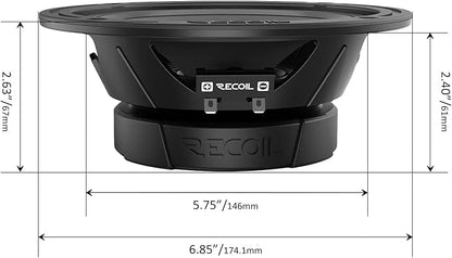 RECOIL MS65-4P 6.5-Inch Midrange Pro Audio Car Speakers, 600 Watts Max Pair 4Ohm, 1.5-Inch High Temperature Kapton Voice Coil, Premium Quality Audio Door Speakers