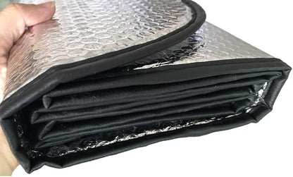 GWUSKDT Car Windshield Sunshade-Thicken 5-Layer Bubble Block Heat and Sun UV Rays,Front Windshield Sun Shade- Keeps Your Vehicle Cool - 58 x 27.5 Inch (Sliver)