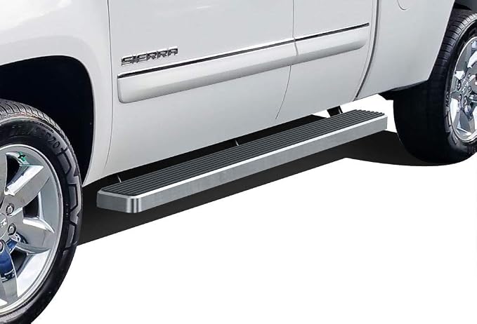 APS (Silver 6in 304 Stainless Steel) Running Boards Side Bar Compatible with Chevy Silverado GMC Sierra 1500 2500 1999-2013 Double Cab & 2500HD 3500 2001-2014 (Exclude CK Classic)
