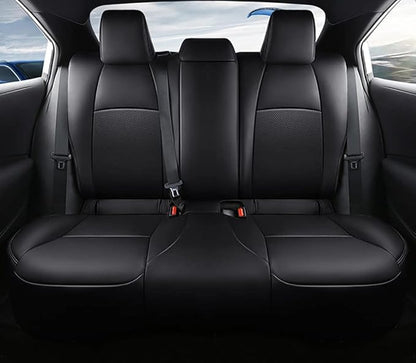 CocheFamilia Custom Fit Corolla Car Seat Covers for Select Toyota Corolla 2023 2024 2025 Hybird SE & 2023 2024 Hybird Nightshade - Full Set,Leather(Black)
