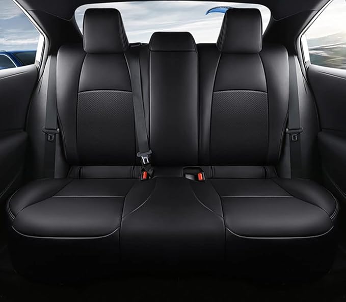 CocheFamilia Custom Fit Corolla Car Seat Covers for Select Toyota Corolla 2020-2025 SE,Nightshade & 2020-2022 SE Apex & 2023-2025 XSE & 2025 FX - Full Set,Leather (Black)