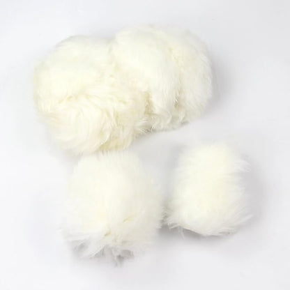 Yontree Fashion Fluffy Steering Wheel Covers for Women/Girls/Ladies Australia Pure Wool 15 Inch 1 Set 3 Pcs (White)